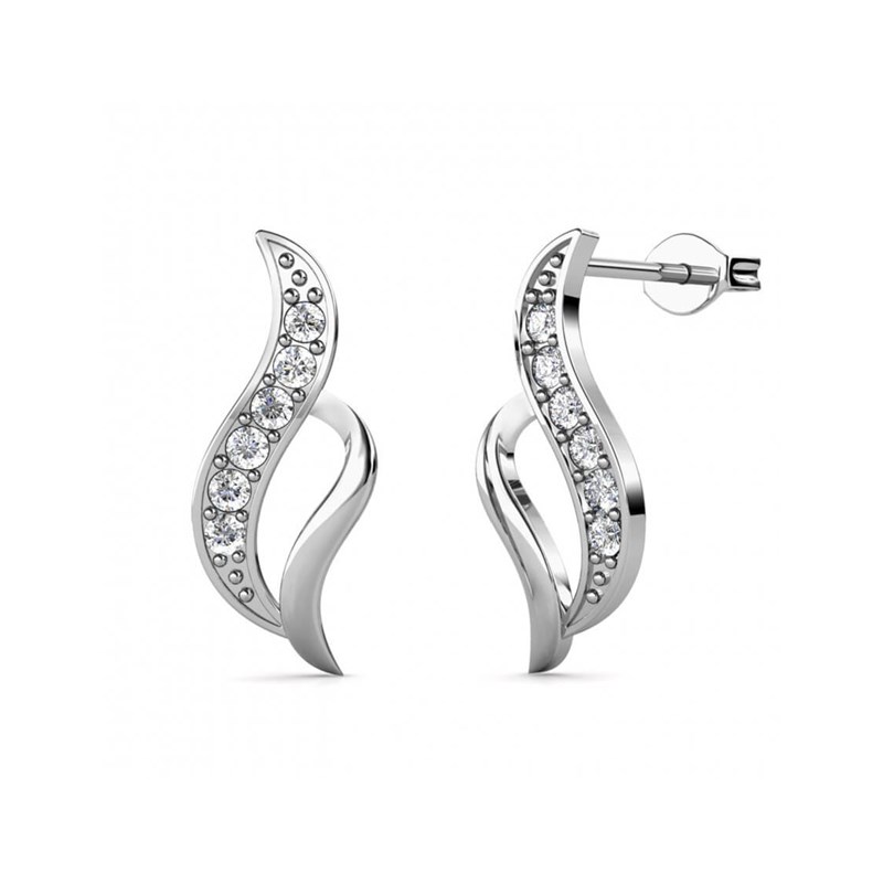 Boucles d'oreilles Destiny - Argenté et Cristal
