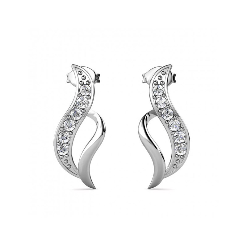 Boucles d'oreilles Destiny - Argenté et Cristal - vue 2