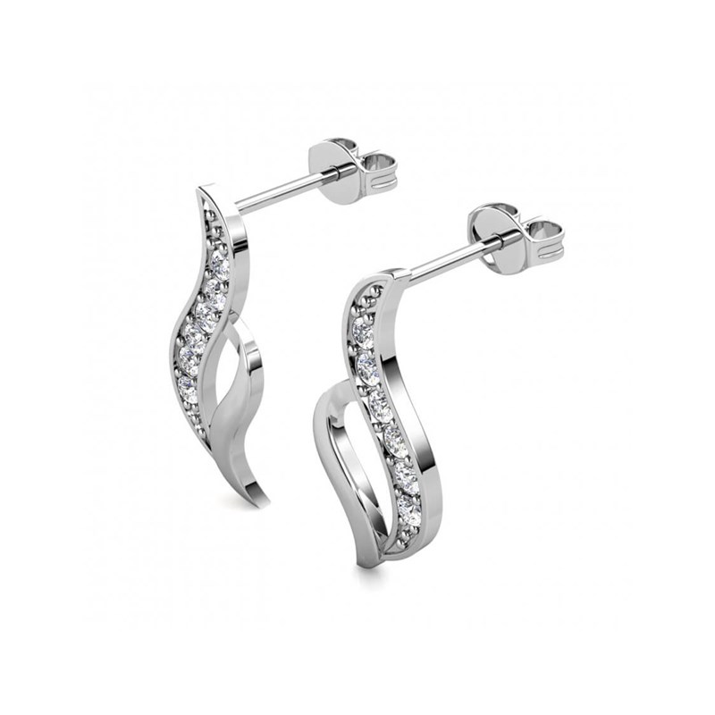 Boucles d'oreilles Destiny - Argenté et Cristal - vue 3