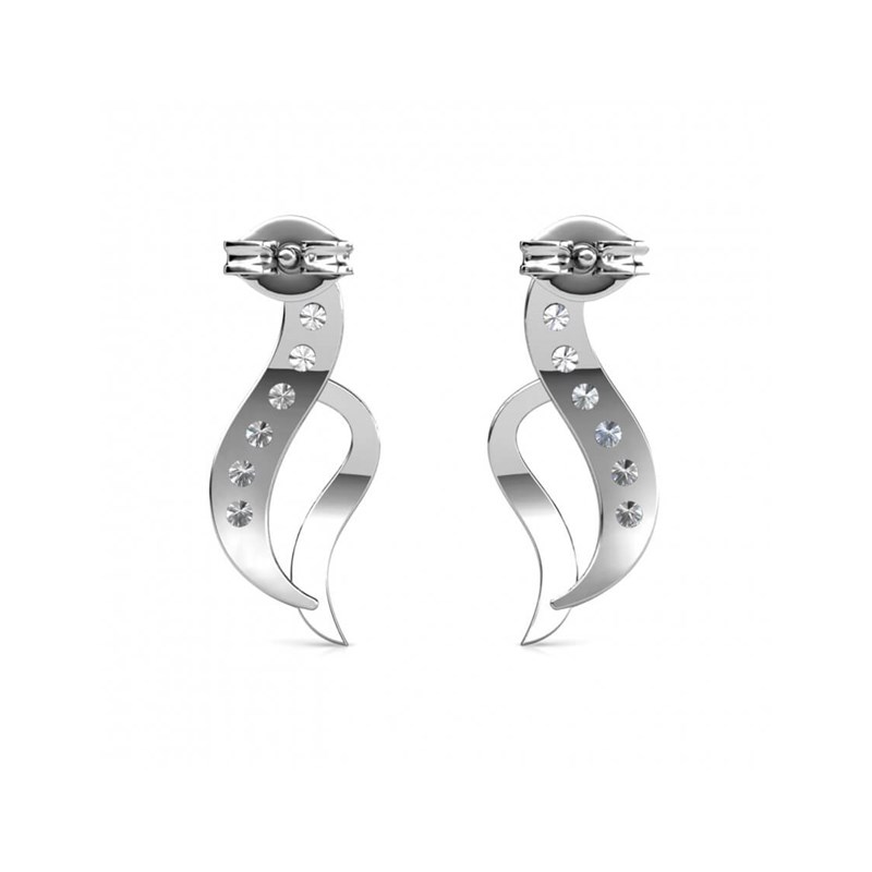 Boucles d'oreilles Destiny - Argenté et Cristal - vue 4