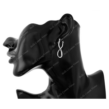 925 zilveren creool oorbellen oneindig zirkoniumoxide gerhodineerd