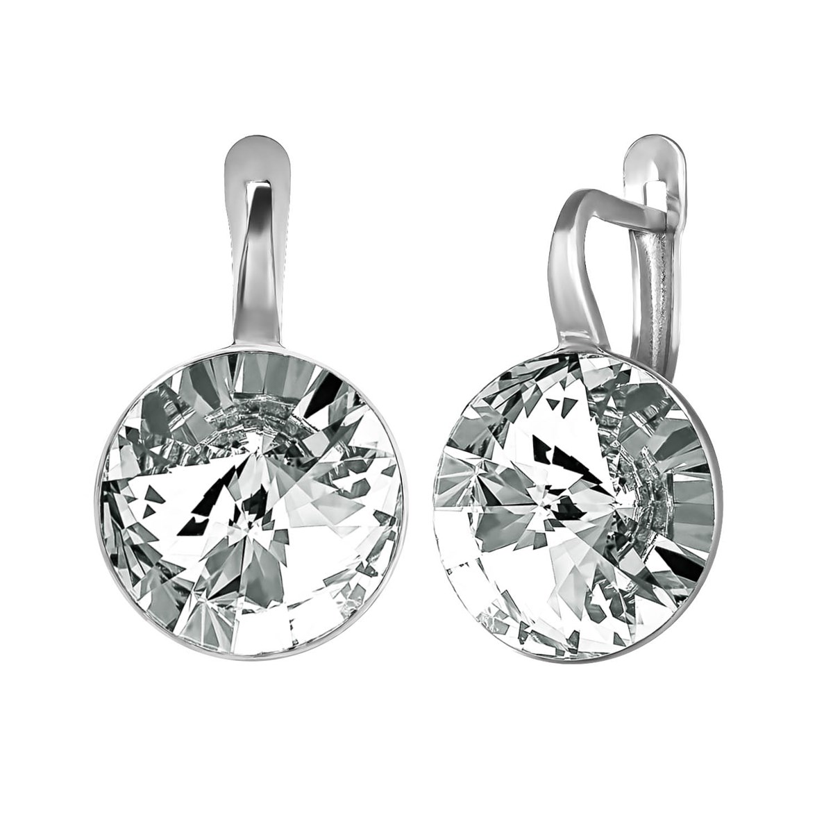 Boucles dormeuses ÉNIGME Argenté & Blanc
