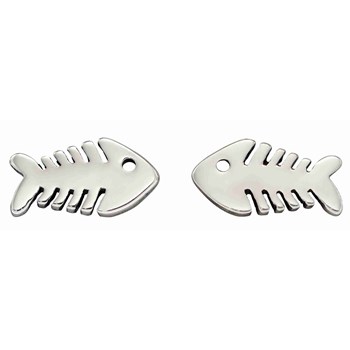 Boucle d'oreille poisson en argent 925/1000