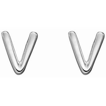 Boucle d'oreille lettre V en argent 925/1000
