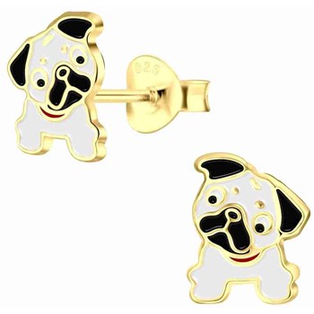 Boucle d'oreille le carlin chien plaqué or en argent 925/1000