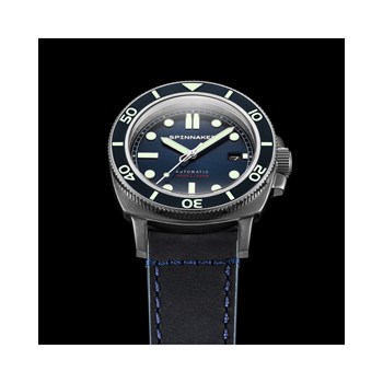 Montre homme automatique japonais Spinnaker - Bracelet cuir véritable - 3 aiguilles avec date, verre saphir