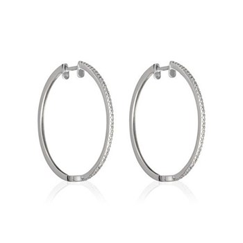 Boucles d'oreilles 'Lumineuse' Or blanc et Diamant