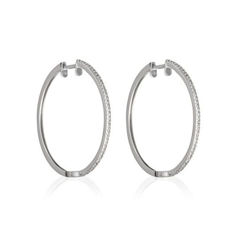Boucles d'oreilles 'Lumineuse' Or blanc et Diamant