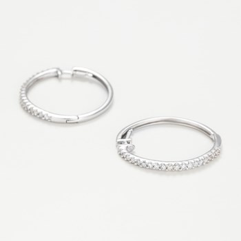 Boucles d'oreilles 'Lumineuse' Or blanc et Diamant