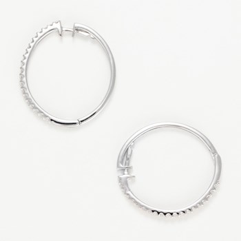 Boucles d'oreilles 'Lumineuse' Or blanc et Diamant