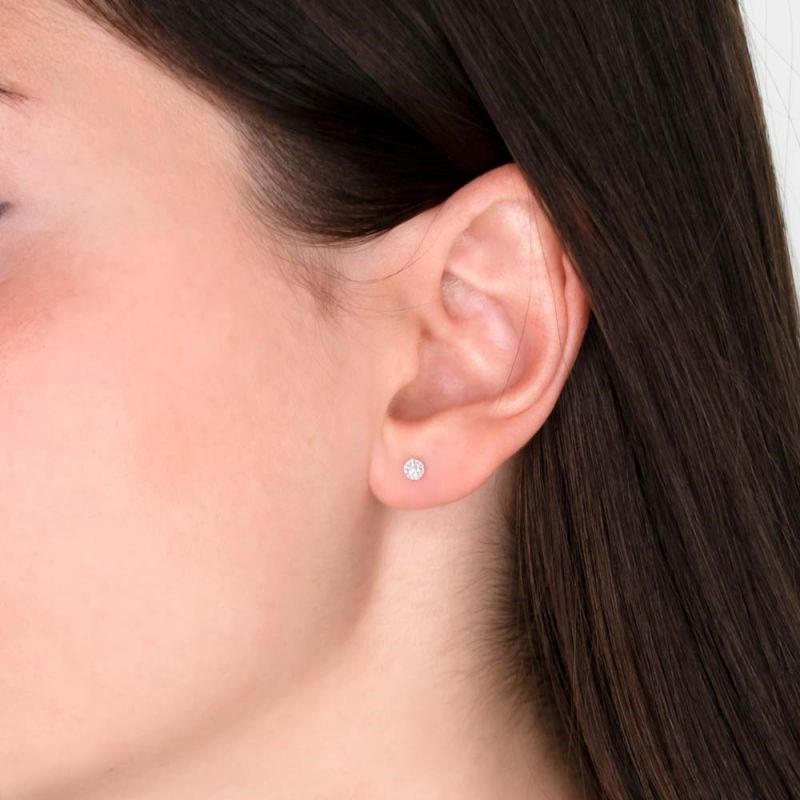Boucles d'oreilles Or Blanc et Diamant - vue 2
