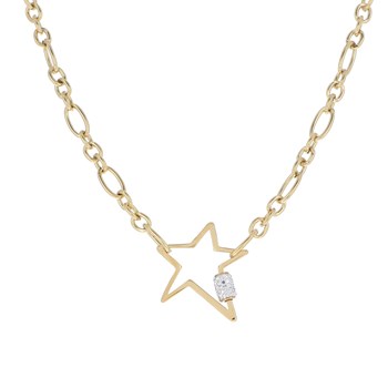 Necklace in gold-plated steel with adjustable chain