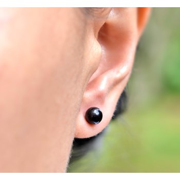 925 silver earrings with pearly Swarovski crystal pearl peach