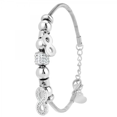 Bracelet infini en acier inoxydable SC Crystal | MATY