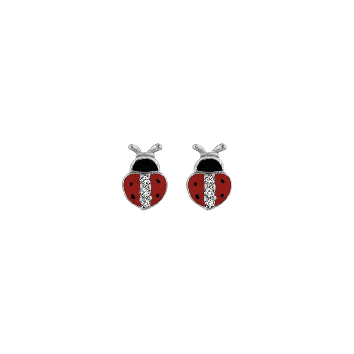 Boucles d'oreilles Coccinelles - Argent