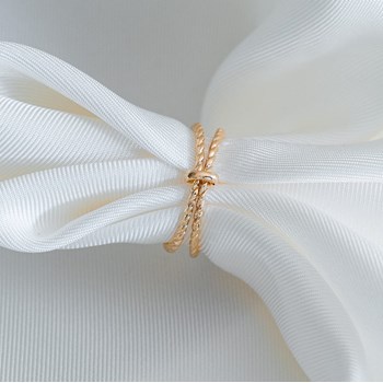 Bague Fine Double Anneau Plaqué or Accumulation