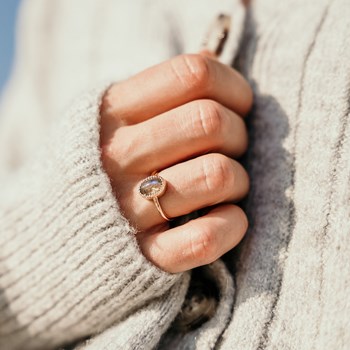 Bague Labradorite Plaqué Or Pierre Precieuse