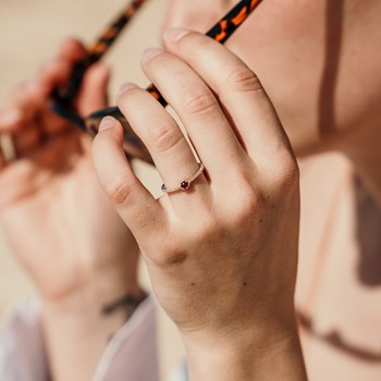 Bague Fine amethyste Plaqué Or Pierre Precieuse