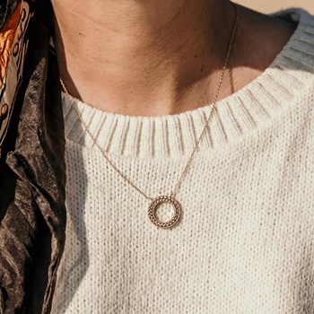 Collier Fin Plaqué Or Epis de Blé Feuilles de Laurier