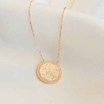 Collier Medaillon Plaqué Or Créateur Tendance