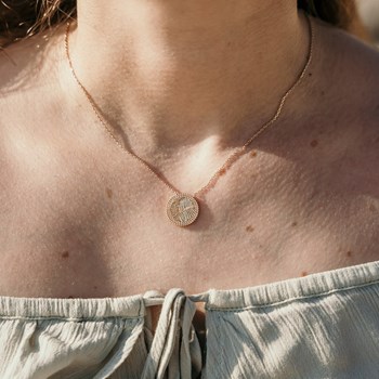 Collier Medaillon Plaqué Or Créateur Tendance