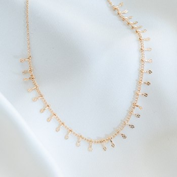 Collier Ras de Cou Pampilles Plaqué Or Créateur Tendance Accumulation