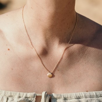 Collier Fin Coquillage Plaqué Or Saint Jacques Plage