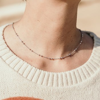 Collier Ras de Cou Argent Perles Createur