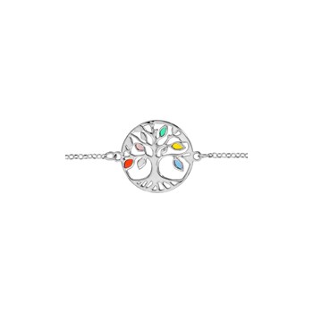 Bracelet Arbre de vie multi couleurs - Argent