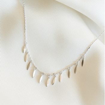 Collier Fin Argent Mode Tendance Pampilles