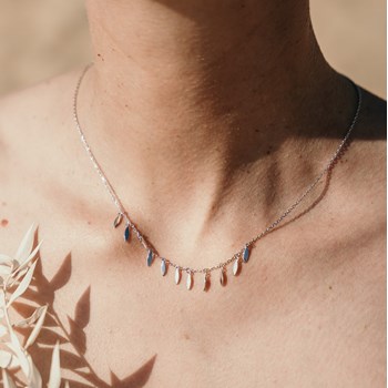 Collier Fin Argent Mode Tendance Pampilles