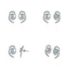 Boucles d'oreilles ADEN Aigue-Marine et Diamants sur Argent 925 2.6grs - vue V2