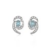 Boucles d'oreilles ADEN Aigue-Marine et Diamants sur Argent 925 2.6grs - vue V3