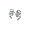 Boucles d'oreilles ADEN Aigue-Marine et Diamants sur Argent 925 2.6grs - vue V4