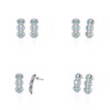Boucles d'oreilles ADEN Aigue-Marine et Diamants sur Argent 925 4.55grs - vue V2