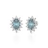 Boucles d'oreilles ADEN Marquise Aigue-Marine et Diamants sur Argent 925 1.4grs - vue V3