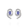 Boucles d'oreilles ADEN Tanzanite et Diamants sur Argent 925 2.6grs - vue V1