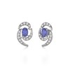 Boucles d'oreilles ADEN Tanzanite et Diamants sur Argent 925 2.6grs - vue V3