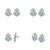 Boucles d'oreilles ADEN Aigue-Marine et Diamants sur Argent 925 3.5grs - vue V2