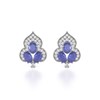Boucles d'oreilles ADEN Or 585 Blanc Fleur Tanzanite et Diamants 3.5grs - vue V1
