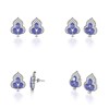 Boucles d'oreilles ADEN Or 585 Blanc Fleur Tanzanite et Diamants 3.5grs - vue V2