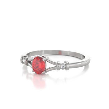 Bague Rubis et diamants sur Argent 925 2.094grs