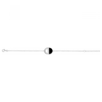 Bracelet souple Grace en Argent avec oxyde de zirconium blanc