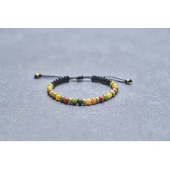 Bracelet souple Akira en PVD avec perle marron