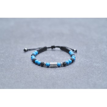 Bracelet souple Dan en Acier 316L avec turquoise bleu turquoise