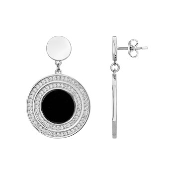 Boucles d'oreilles pendantes Avery en Argent avec oxyde de zirconium blanc