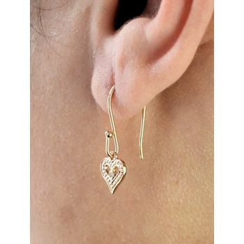 Boucles d'oreilles coeur ajouré oxyde de zirconium Plaqué OR 750 3 microns