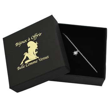 Anklet chain sun pendant zirconium oxide Silver 925 Rhodium plated