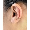 Clip d'oreille earcuff 2 chainettes pendantes Plaqué OR 750 3 microns - vue V3