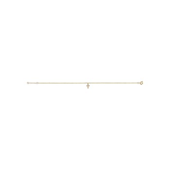 Chaîne de cheville Croix - Plaqué or